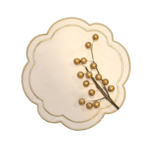 Ivory Flower Shaped Napkins, S/4