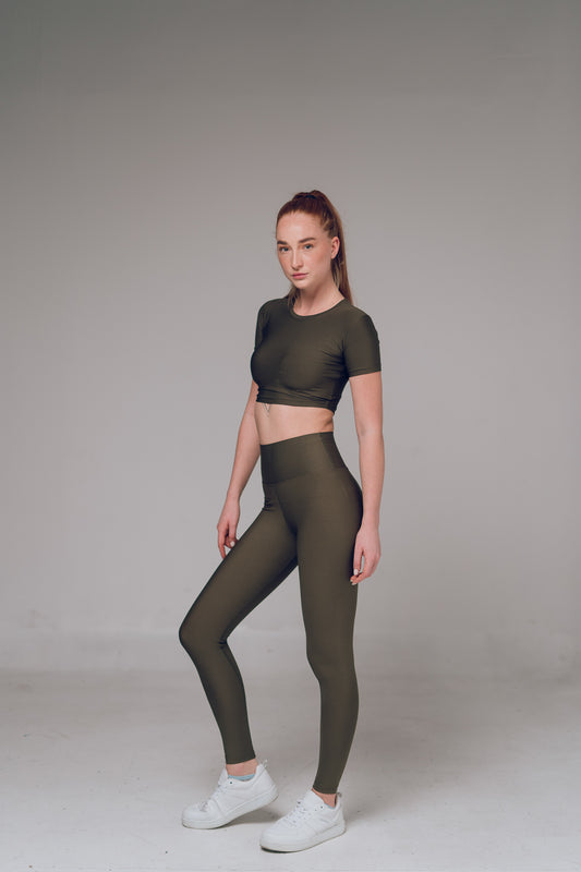 Khaki High Waist Leggings